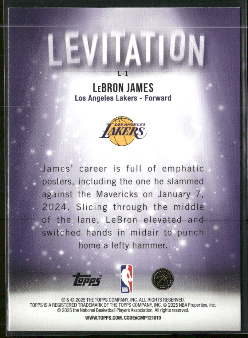 2025-26 Topps Levitation Green Rainbow LeBron James #/99 #L-1