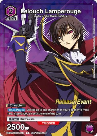 Lelouch Lamperouge (Release Event Participation) (UEPR/CGH-1-016) - UE04BT CODE GEASS Lelouch of the Rebellion Release Event Cards