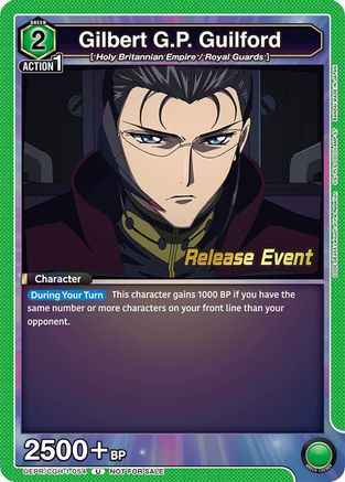 Gilbert G.P. Guilford (UEPR/CGH-1-054) - UE04BT CODE GEASS Lelouch of the Rebellion Release Event Cards
