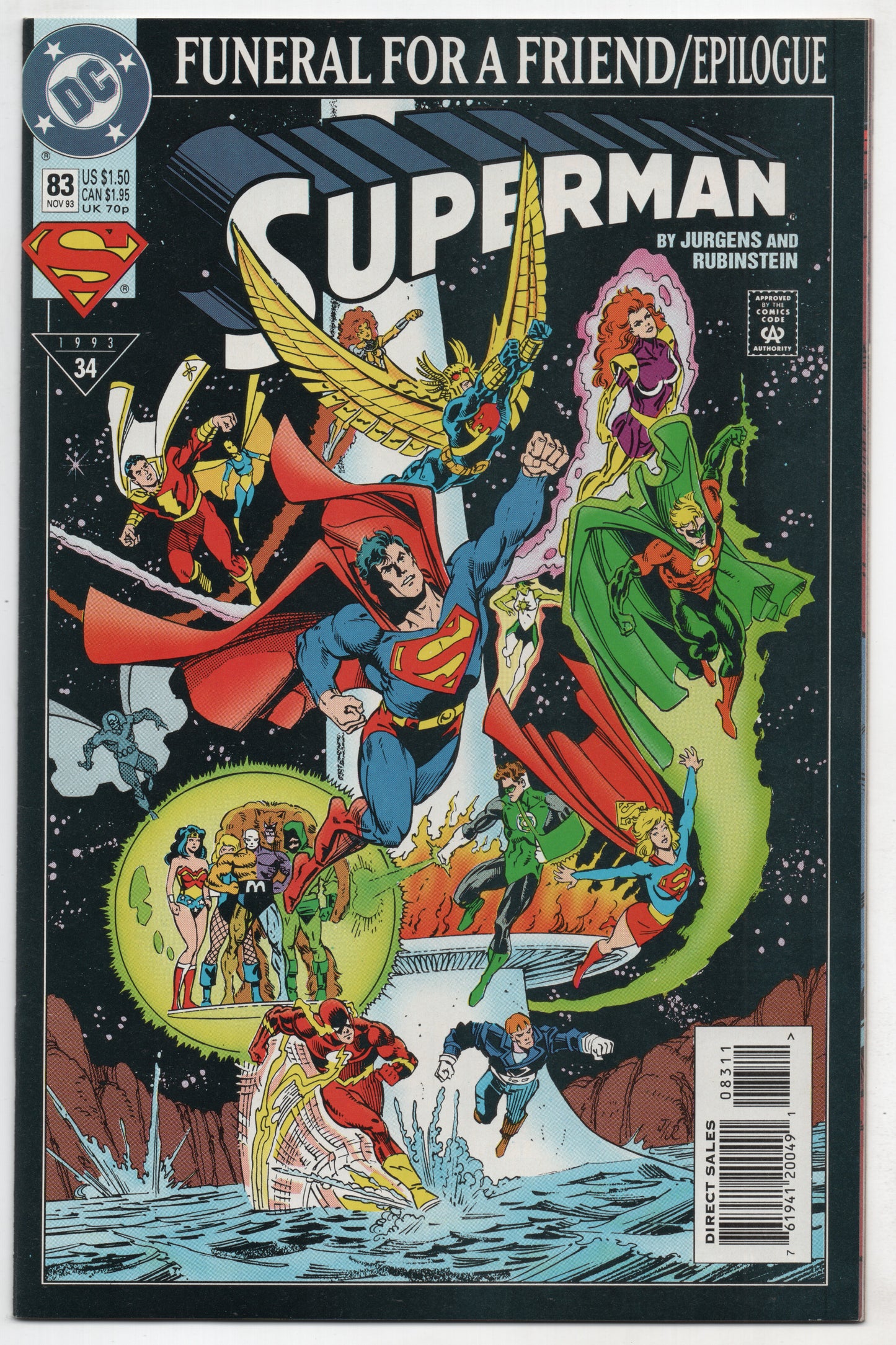 Superman 83 DC 1993 NM Dan Jurgens Funeral For A Friend Epilogue Batman