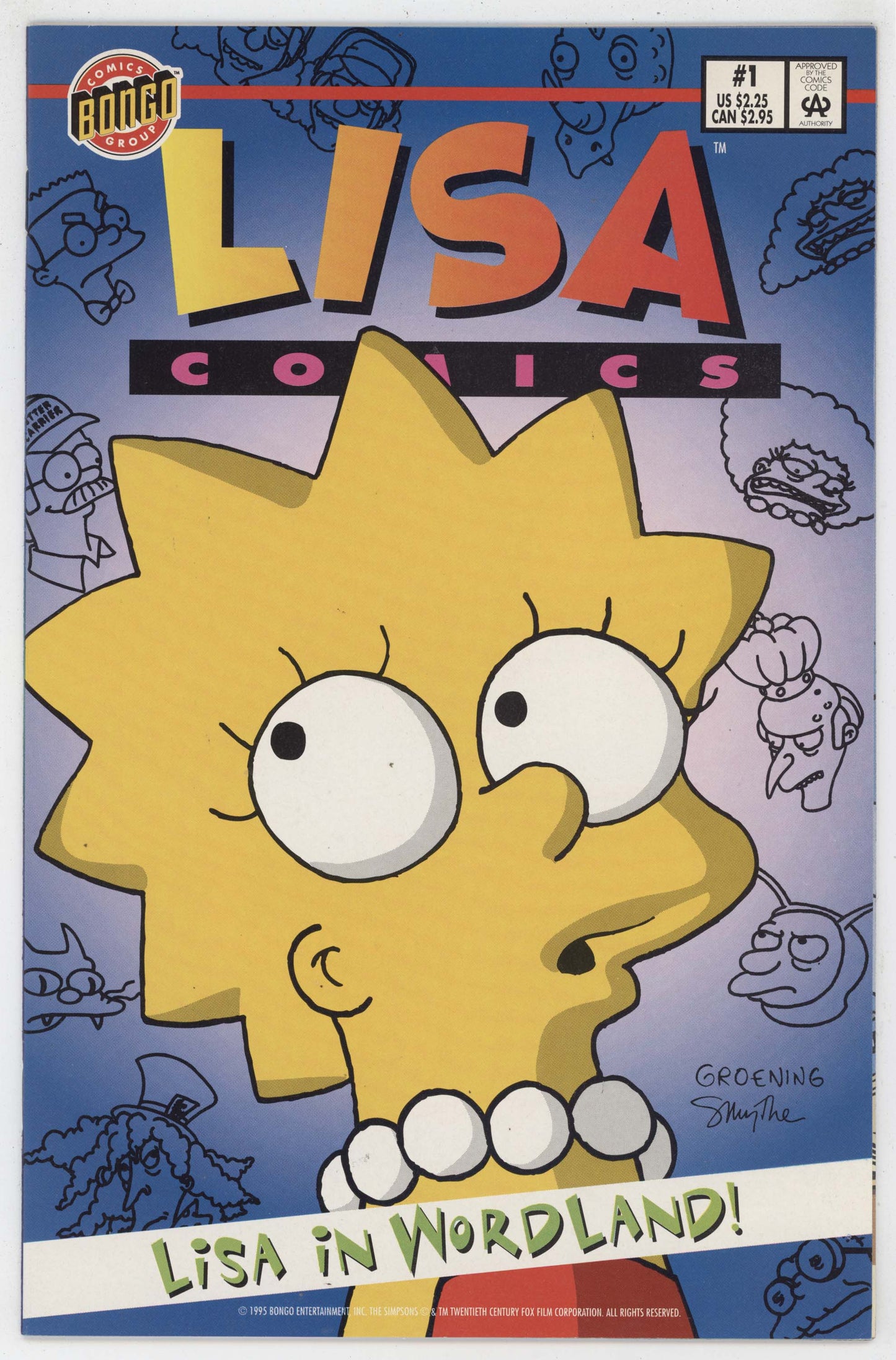 Lisa Comics 1 Bongo 1995 VF NM Simpsons Matt Groening