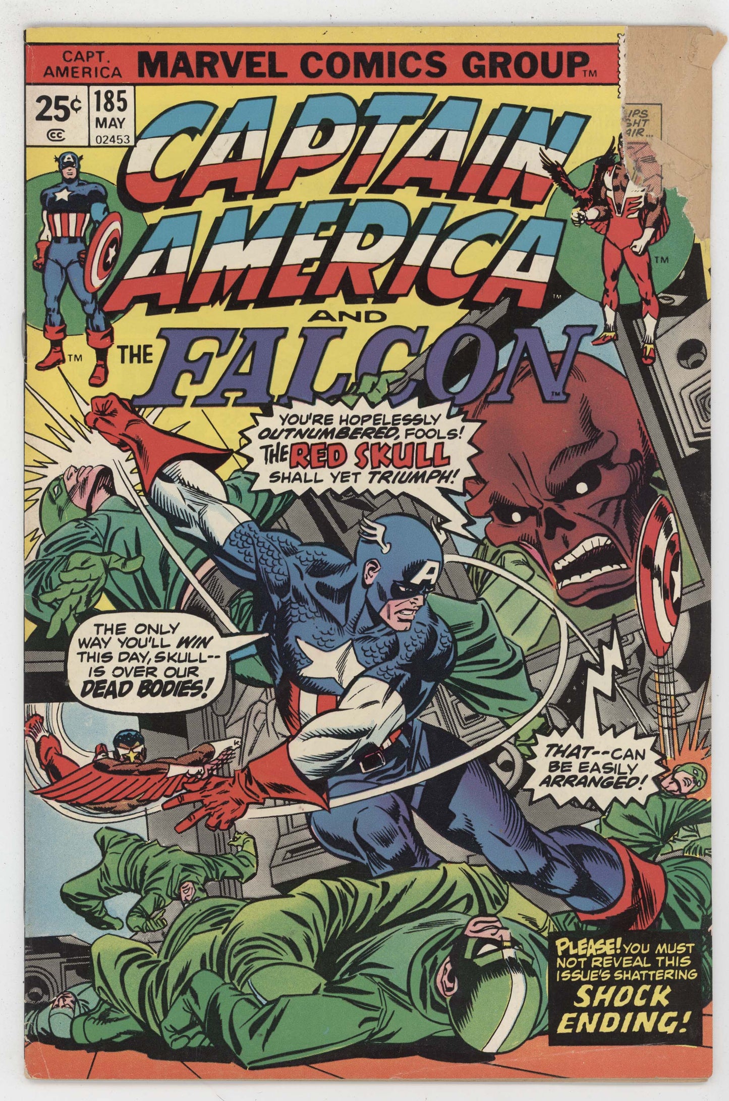 Captain America 185 Marvel 1975 GD Gil Kane Steve Englehart Falcon Red Skull