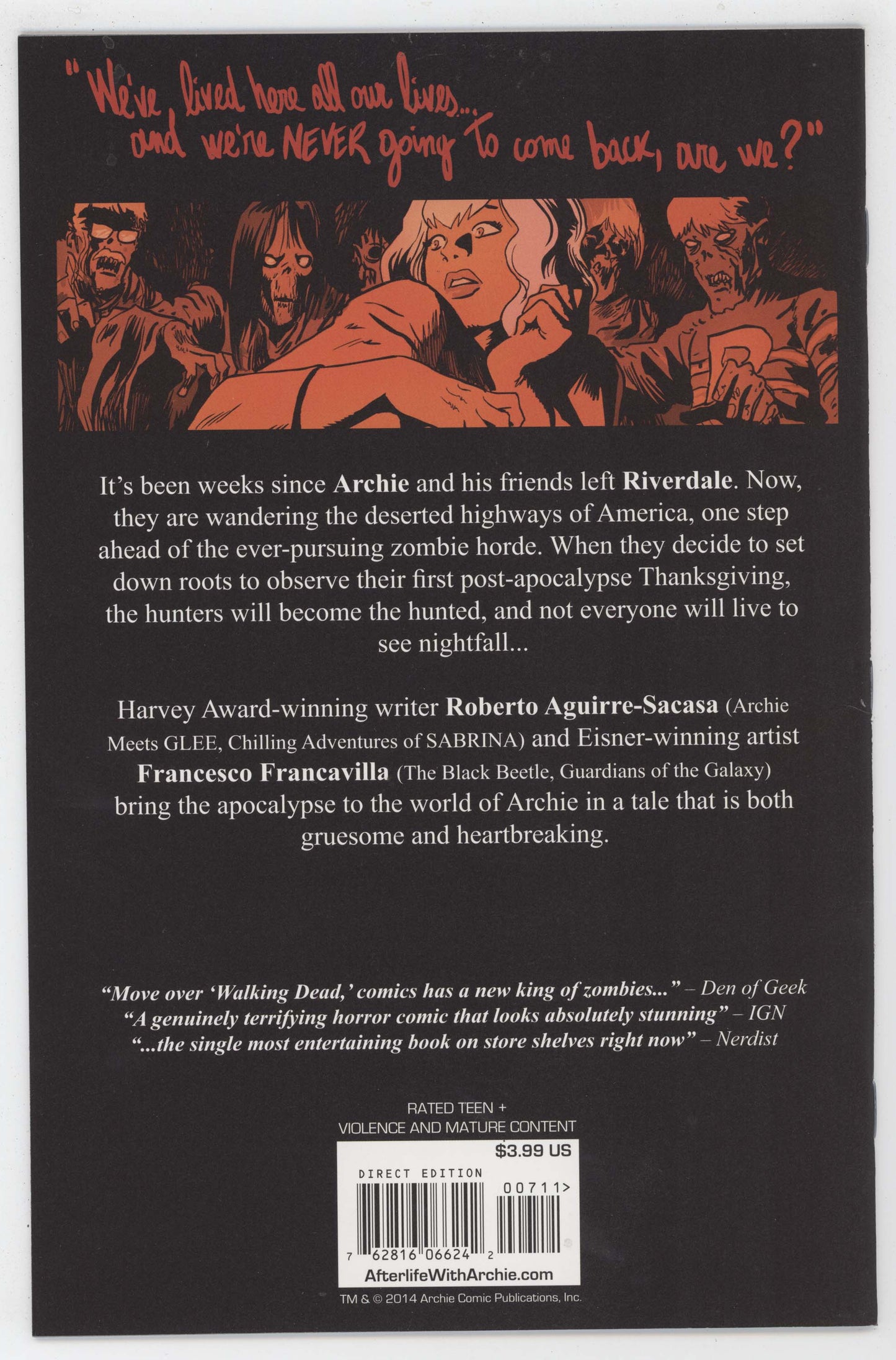 Afterlife With Archie 7 A 2015 NM Francesco Francavilla Roberto Sacasa