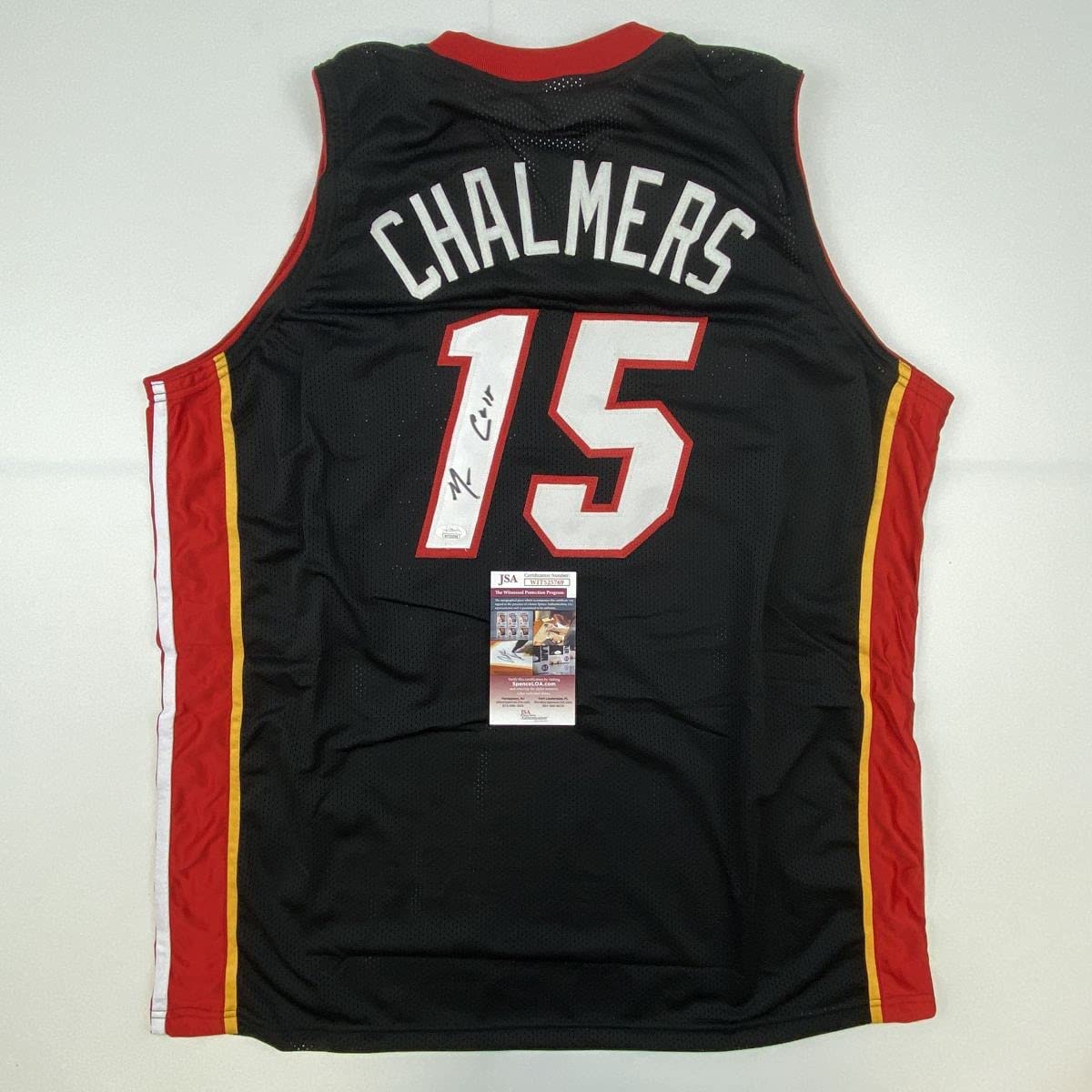 Autographed/Signed Mario Chalmers Miami Black Basketball Jersey JSA COA
