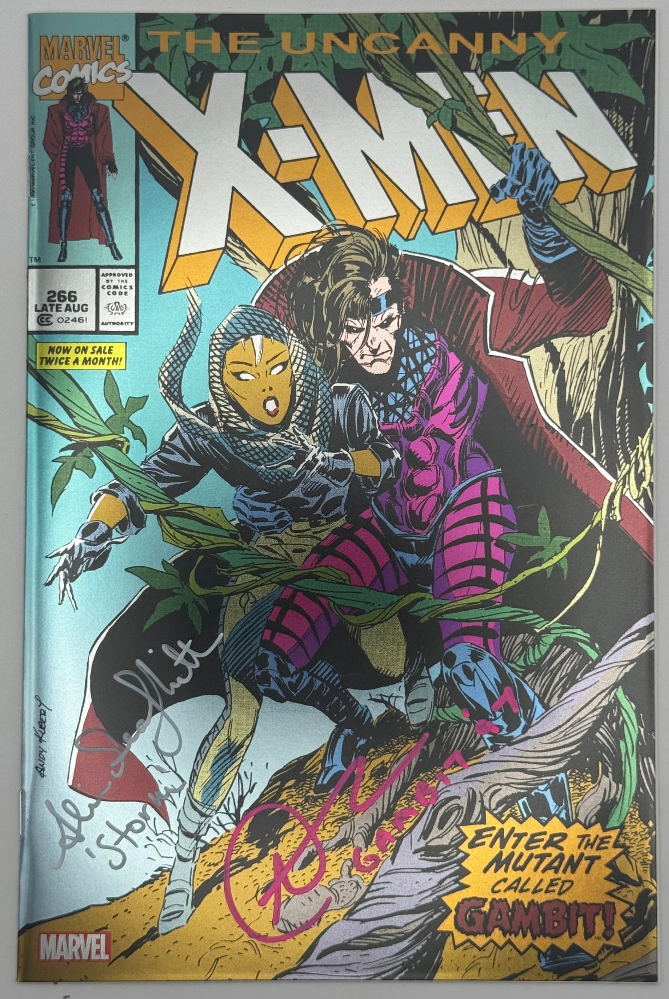 [Double Signed by Alison Sealy-Smith | Aj LoCasio] [Foil] Uncanny X-Men #266 Unknown Comics Exclusive Facsimile Edition Var [IN STOCK]