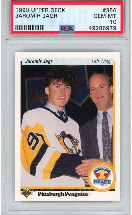 Graded 1990-91 Upper Deck UD Jaromir Jagr #356 Rookie RC Hockey Card PSA 10 Gem Mint - Golden Apple Comics