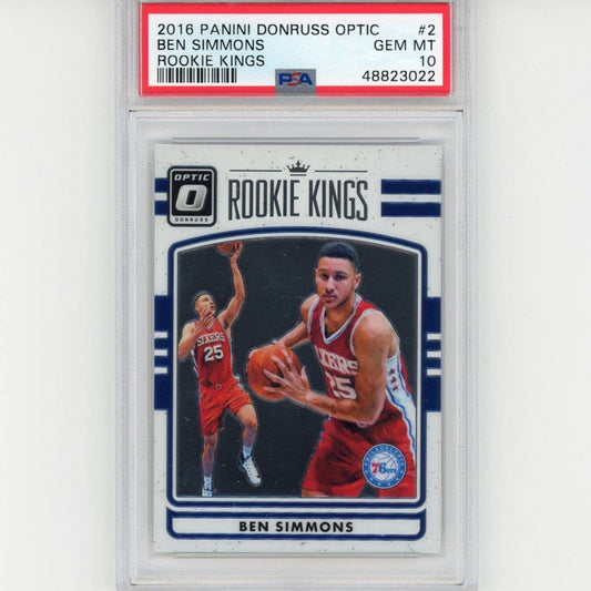 Graded 2016-17 Panini Donruss Optic Ben Simmons #2 Rookie Kings RC Basketball Card PSA 10 Gem Mint