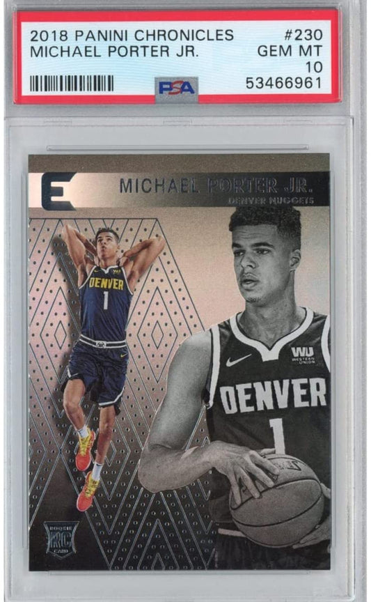 Graded 2018-19 Panini Chronicles Michael Porter Jr. #230 Rookie RC Basketball Card PSA 10 Gem Mint