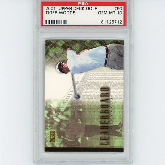 Graded 2001 Upper Deck UD Golf Tiger Woods #90 Rookie RC Golf Card PSA 10 Gem Mint