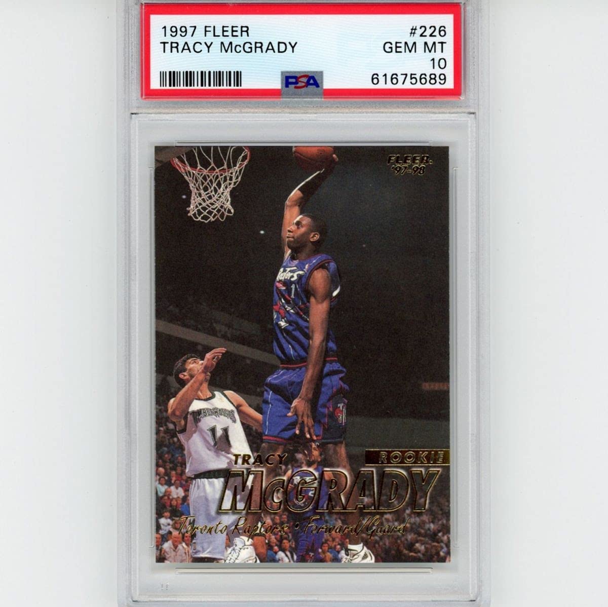 Graded 1997-98 Fleer Tracy McGrady #226 Rookie RC Basketball Card PSA 10 Gem Mint
