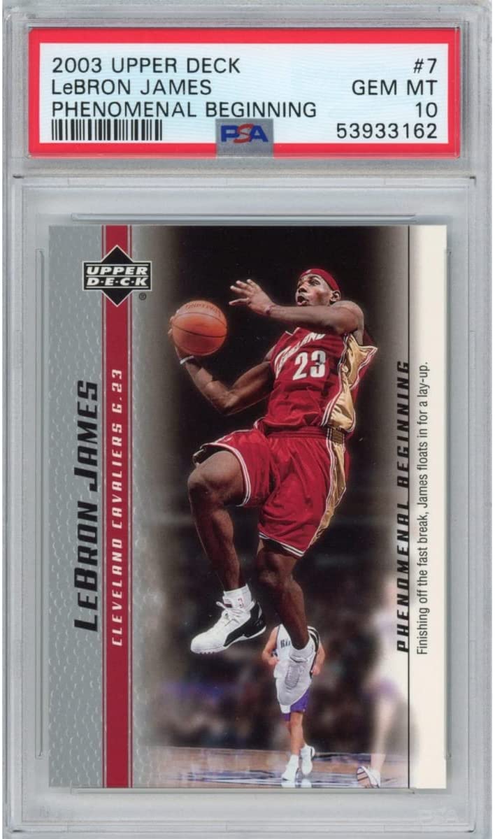 Graded 2003-04 Upper Deck UD LeBron James #7 Phenomenal Beginning Rookie RC Basketball Card PSA 10 Gem Mint