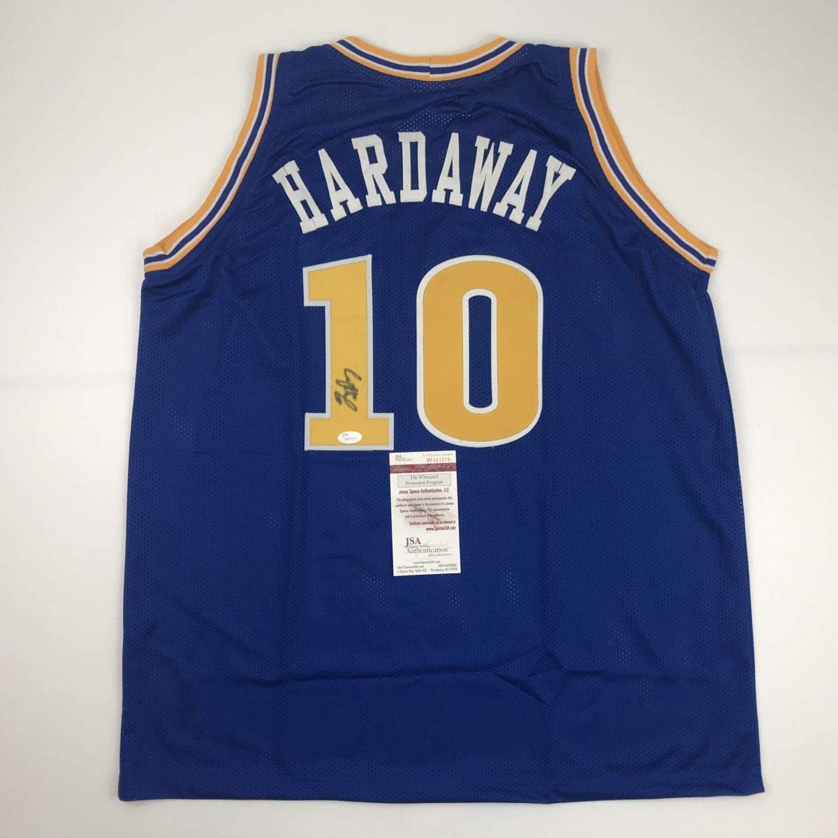 Autographed/Signed Tim Hardaway Golden State Blue Basketball Jersey JSA COA