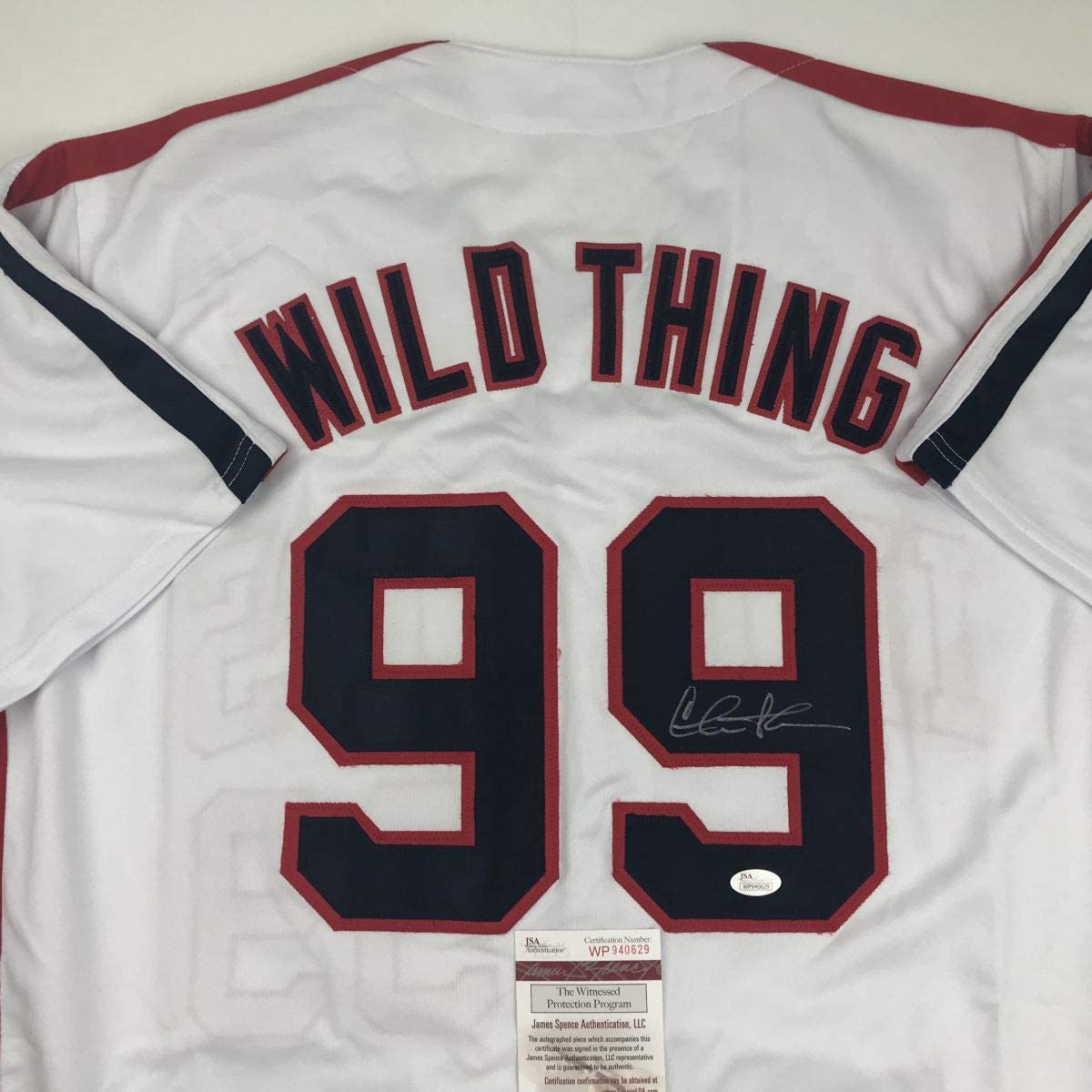 Autographed/Signed Charlie Sheen Wild Thing Ricky Vaughn Major League Movie Baseball Jersey JSA COA