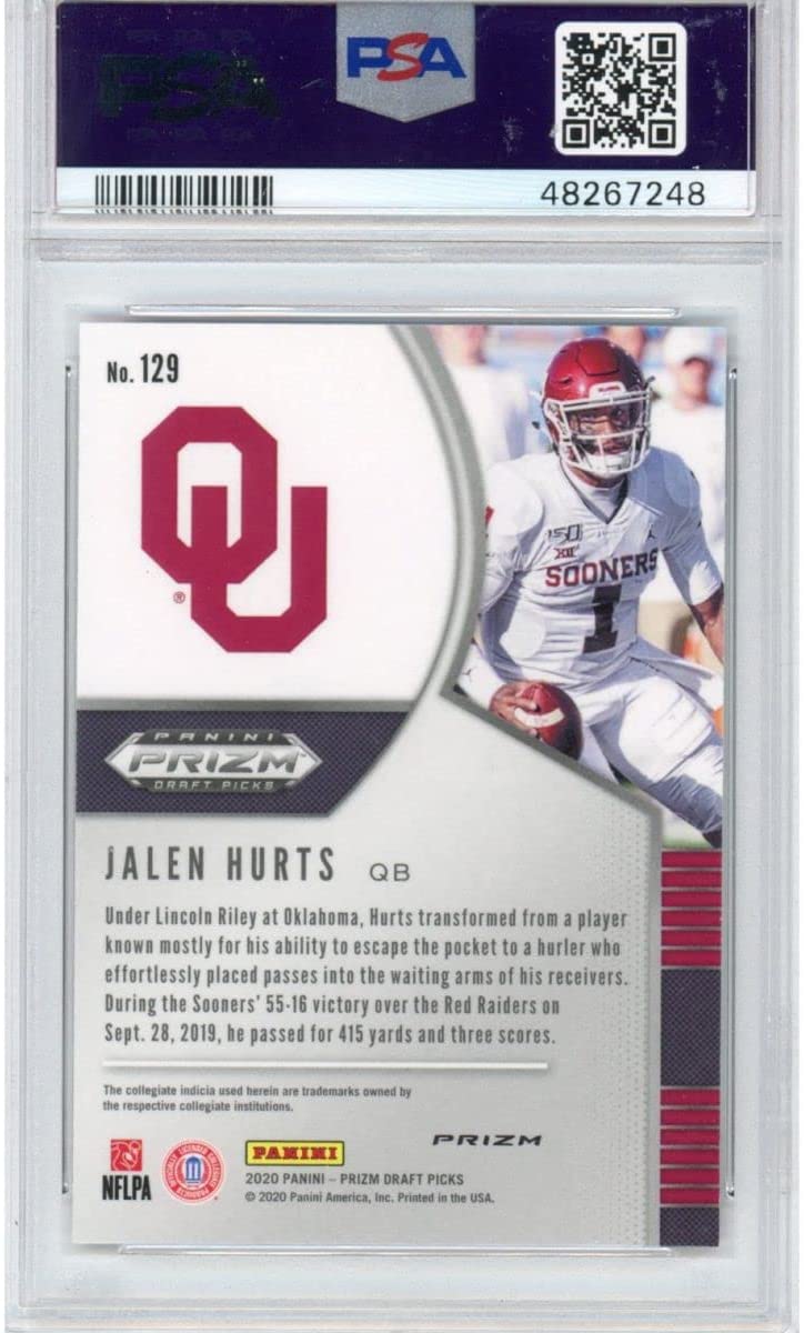 Graded 2020 Panini Prizm Draft Picks DP Jalen Hurts #129 Red Prizm Rookie RC Football Card PSA 10 Gem Mint - Golden Apple Comics