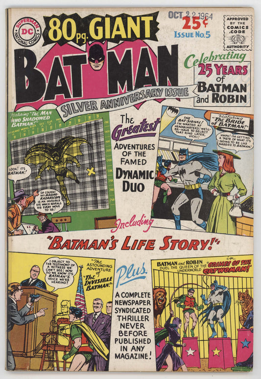 Eighty 80 Page Giant 5 DC 1964 VG Batman Robin Win Mortimer