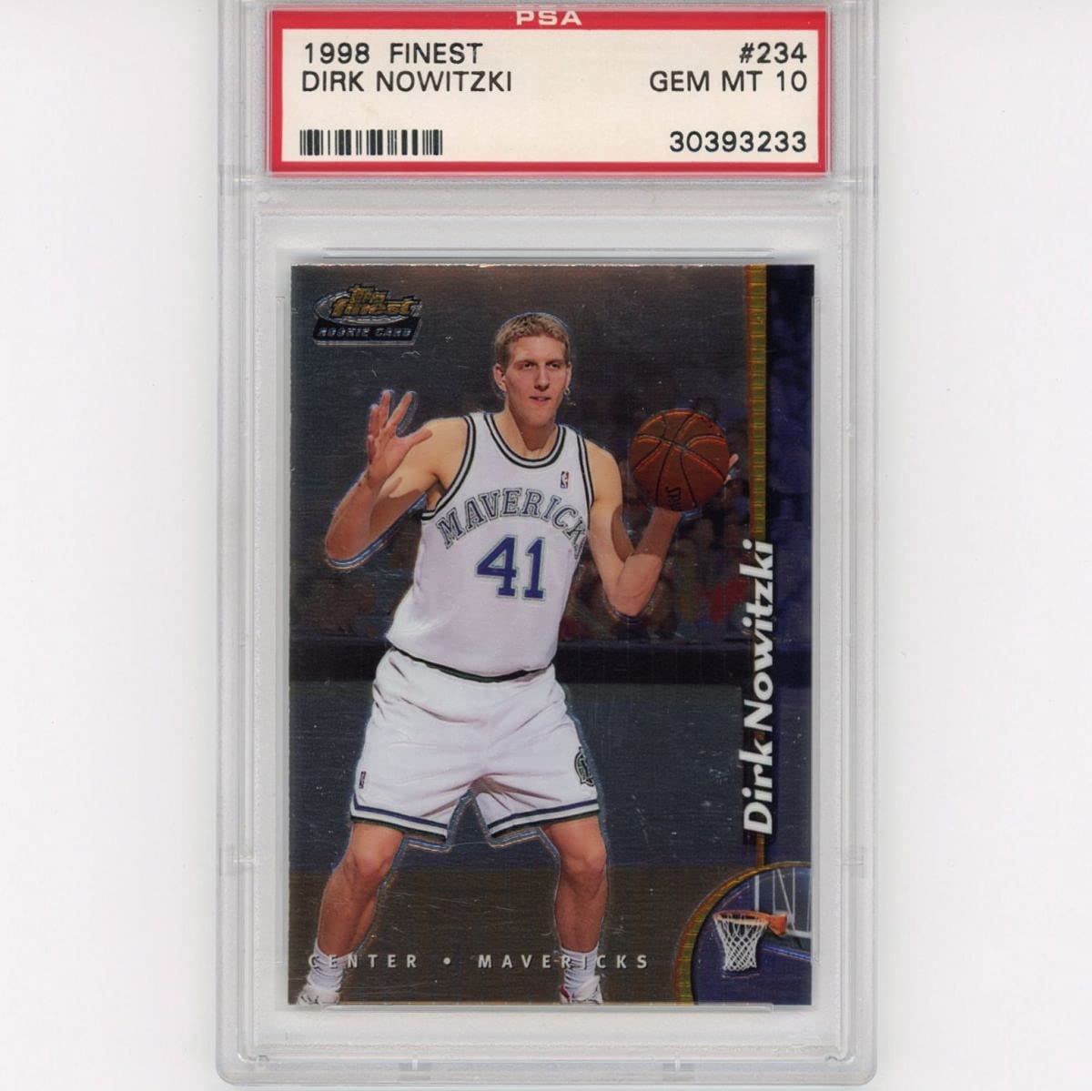 Graded 1998-99 Topps Finest Dirk Nowitzki #234 Rookie RC Basketball Card PSA 10 Gem Mint