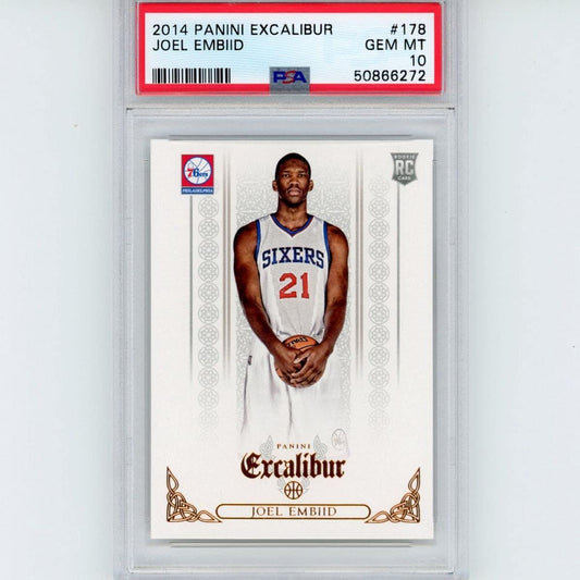 Graded 2014-15 Panini Excalibur Joel Embiid #178 Rookie RC Basketball Card PSA 10 Gem Mint