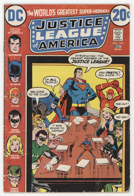 Justice League Of America 105 DC 1973 VG Superman Batman Flash Green Lantern Arrow