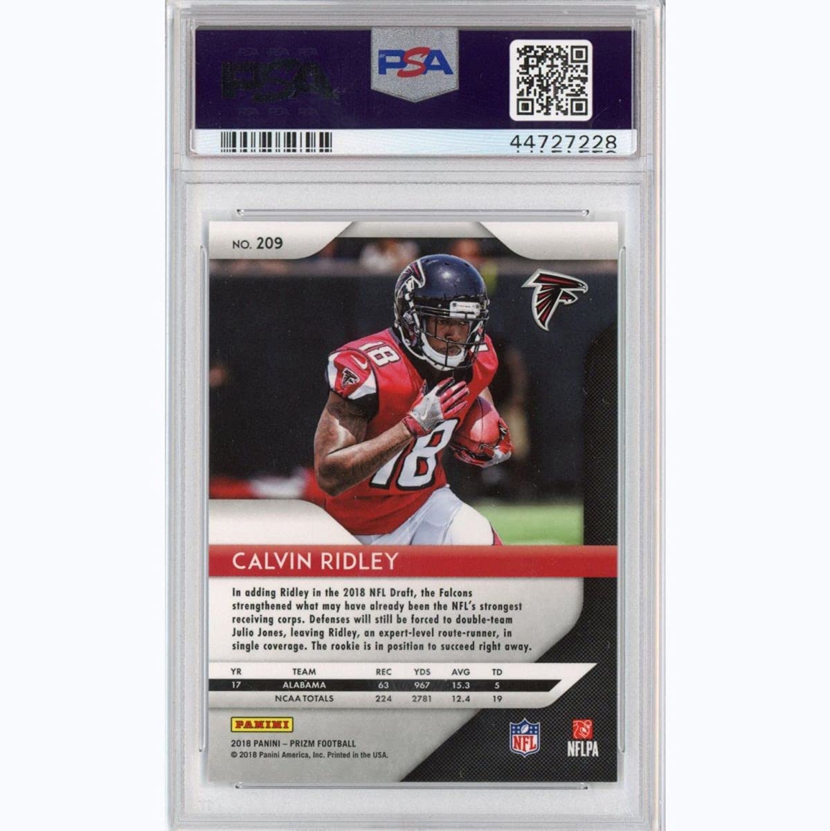Graded 2018 Panini Prizm Calvin Ridley #209 Rookie RC Football Card PSA 10 Gem Mint - Golden Apple Comics