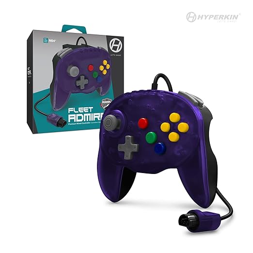 Fleet Admiral Premium Wired Controller For Nintendo 64 (Violet)