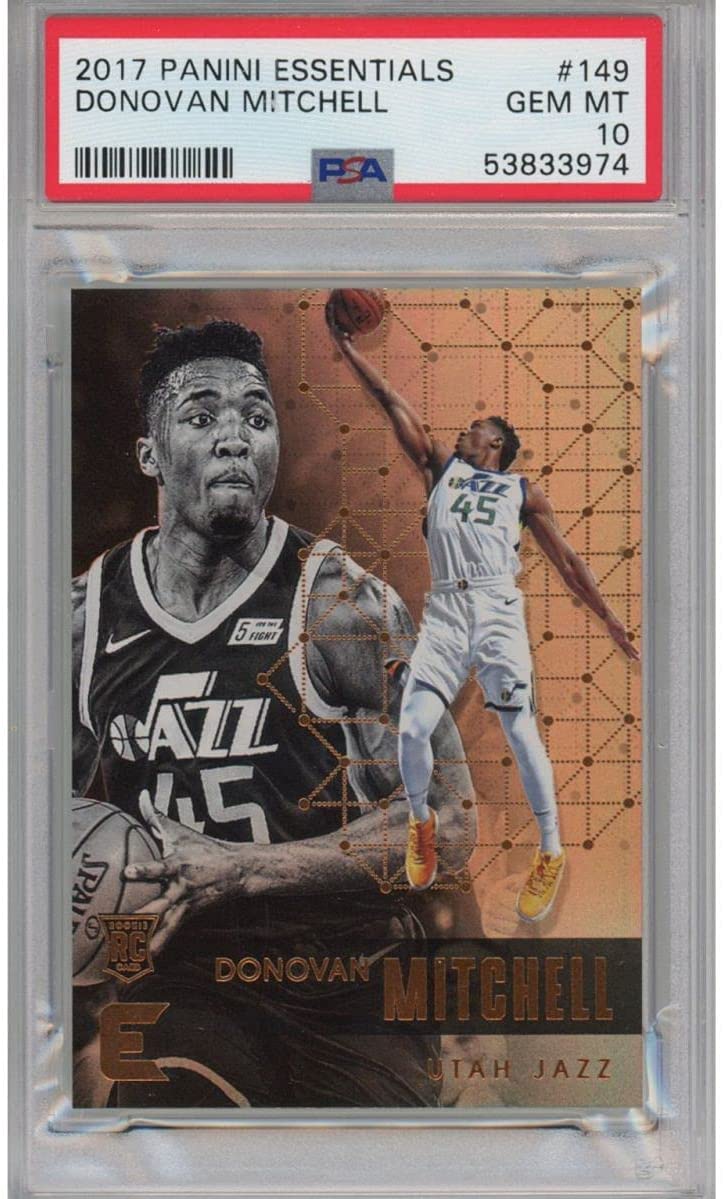 Graded 2017-18 Panini Essentials Donovan Mitchell #149 Rookie RC Basketball Card PSA 10 Gem Mint