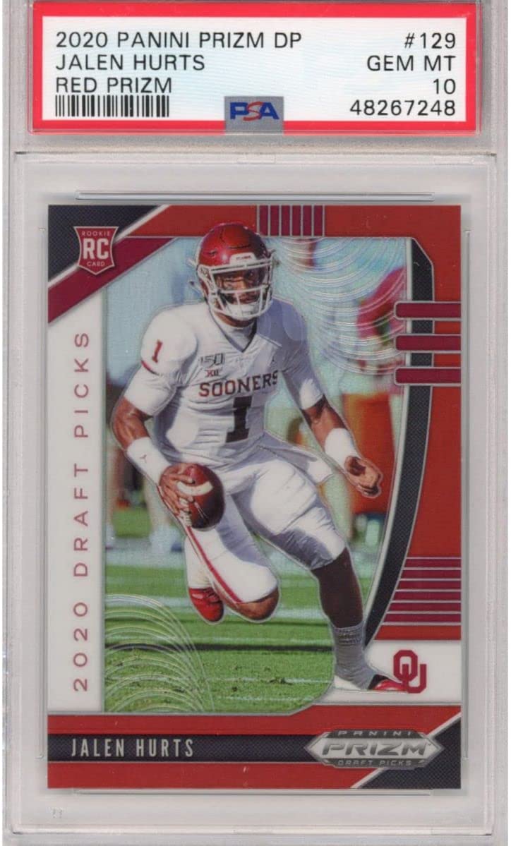 Graded 2020 Panini Prizm Draft Picks DP Jalen Hurts #129 Red Prizm Rookie RC Football Card PSA 10 Gem Mint - Golden Apple Comics
