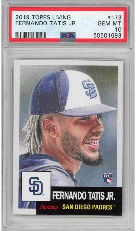 Graded 2019 Topps Living Fernando Tatis Jr. #173 Rookie RC Baseball Card PSA 10 Gem Mint