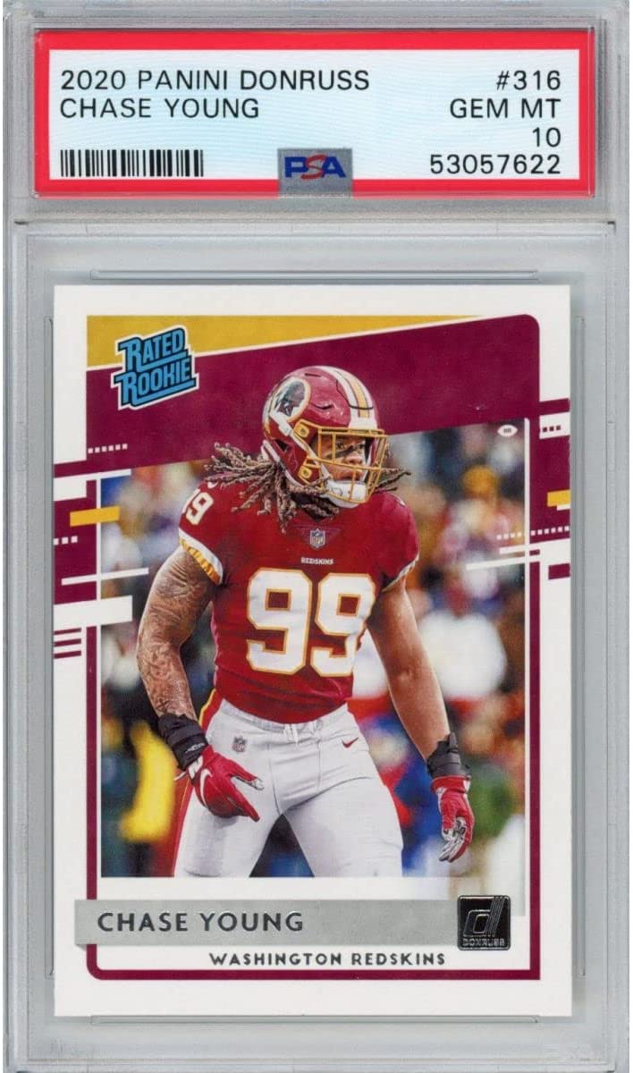 Graded 2020 Panini Donruss Chase Young #316 Rookie RC Football Card PSA 10 Gem Mint