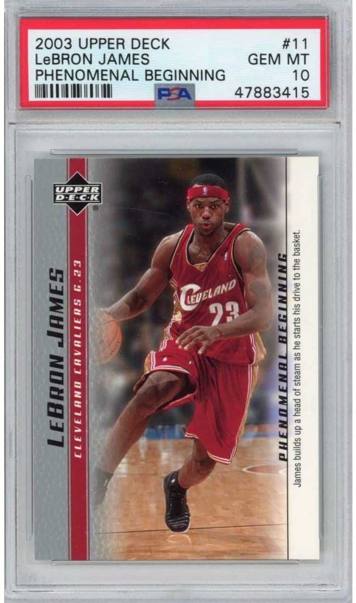 Graded 2003-04 Upper Deck UD LeBron James #11 Phenomenal Beginning Rookie RC Basketball Card PSA 10 Gem Mint