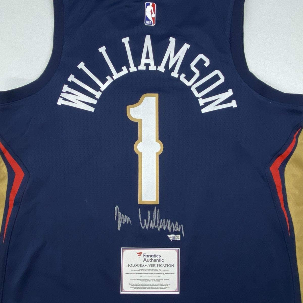 Autographed/Signed Zion Williamson New Orleans Pelicans Blue Swingman Nike Basketball Jersey Fanatics COA