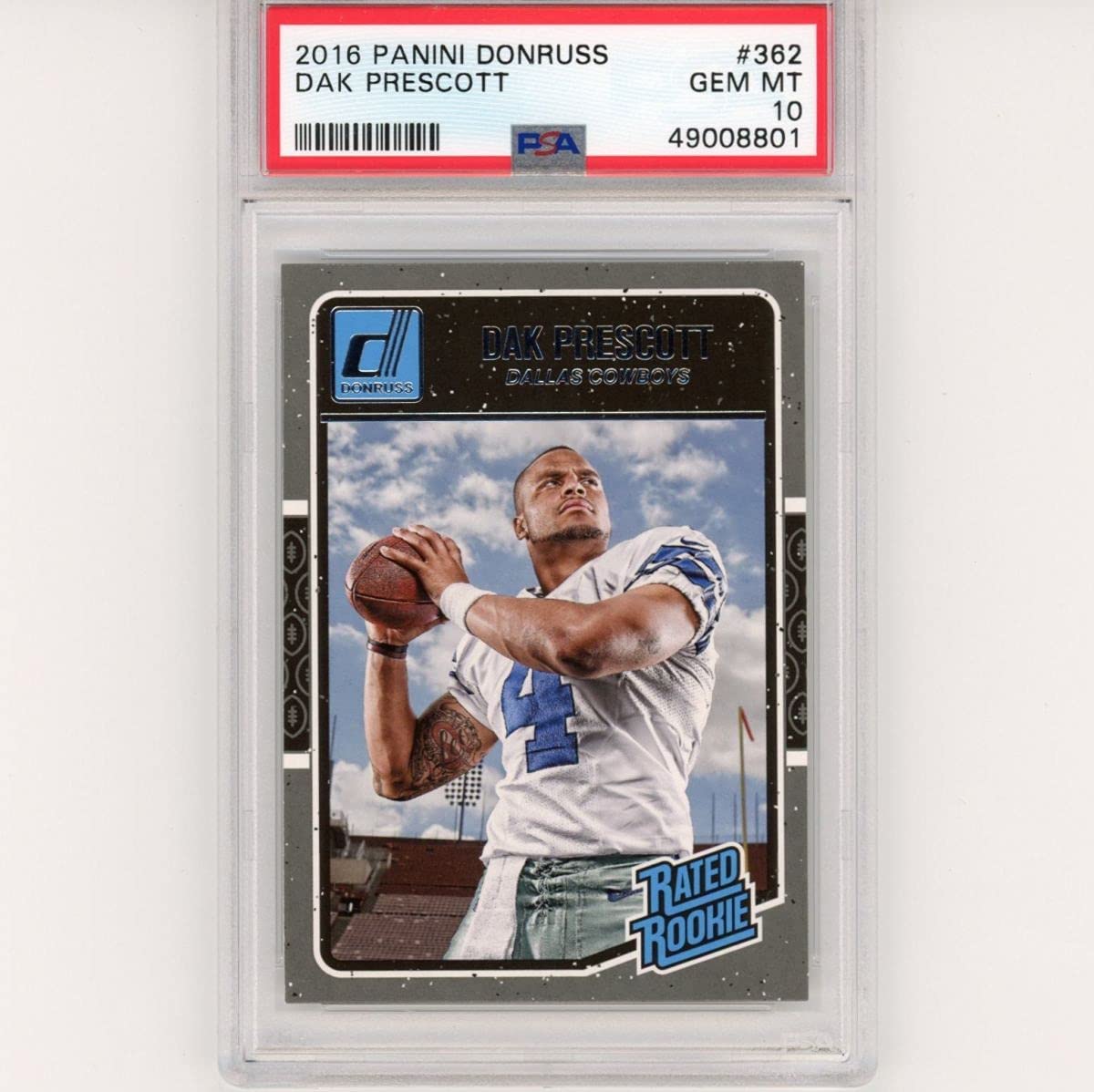Graded 2016 Panini Donruss Dak Prescott #362 Rookie RC Football Card PSA 10 Gem Mint - Golden Apple Comics