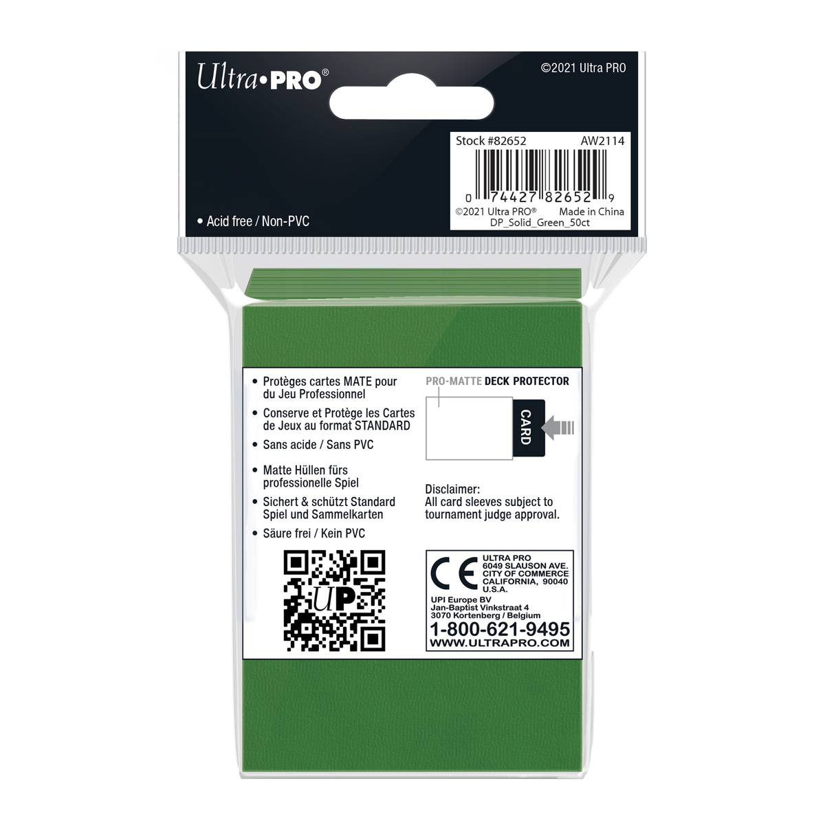 Ultra PRO: Standard 50ct Sleeves - PRO-Matte (Green)