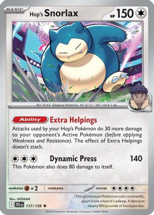 Hop's Snorlax 117/159 - SV09 Journey Together - Holofoil