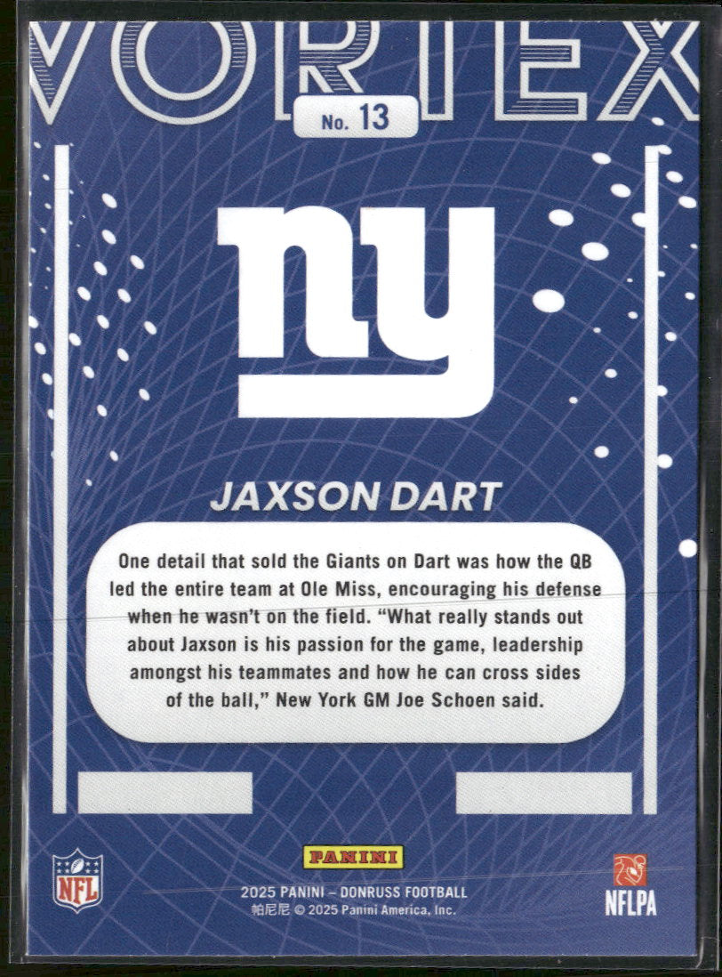 2025 Donruss Vortex Jaxson Dart #13