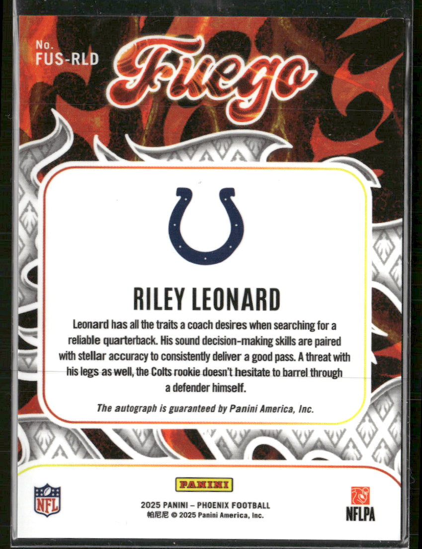 2025 Panini Phoenix Fuego Signatures Riley Leonard Auto #FUS-RLD