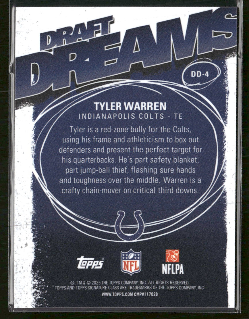 2025 Topps Signature Class Draft Dreams Tyler Warren #DD-4