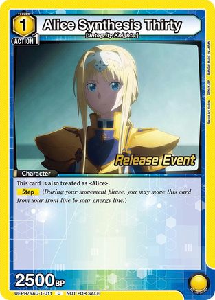 Alice Synthesis Thirty (011) (UEPR/SAO-1-011) - UE07BT Sword Art Online Release Event Cards