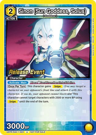 Sinon (Sun Goddess, Solus) (024) (UEPR/SAO-1-024) - UE07BT Sword Art Online Release Event Cards
