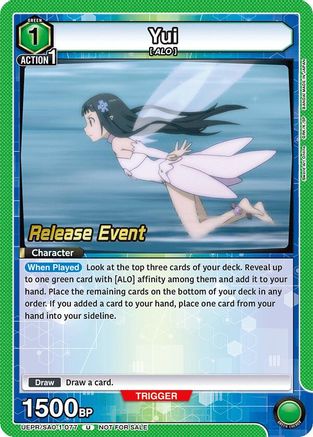 Yui (077) (UEPR/SAO-1-077) - UE07BT Sword Art Online Release Event Cards