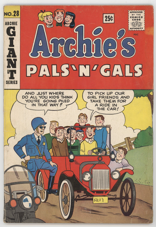 Archie's Pals and Gals 28 Archie 1963 VG Betty Veronica Harem Story GGA Police Officer