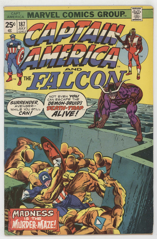 Captain America 187 Marvel 1975 FN Gil Kane Steve Englehart Falcon