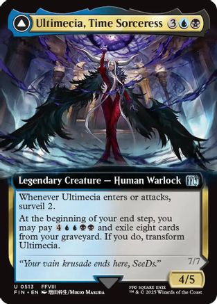 Ultimecia, Time Sorceress // Ultimecia, Omnipotent (FIN-513) - FINAL FANTASY: (Extended Art) - Golden Apple Comics
