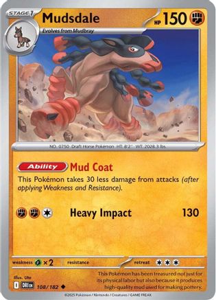 Mudsdale 108 - SV10 Destined Rivals Reverse Holofoil