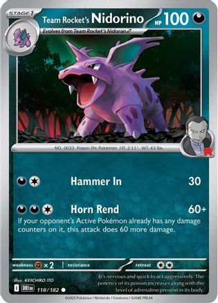 Team Rocket's Nidorino 118 - SV10 Destined Rivals
