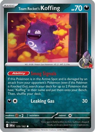 Team Rocket's Koffing 125 - SV10 Destined Rivals Reverse Holofoil