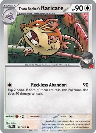 Team Rocket's Raticate 148/182 - SV10 Destined Rivals