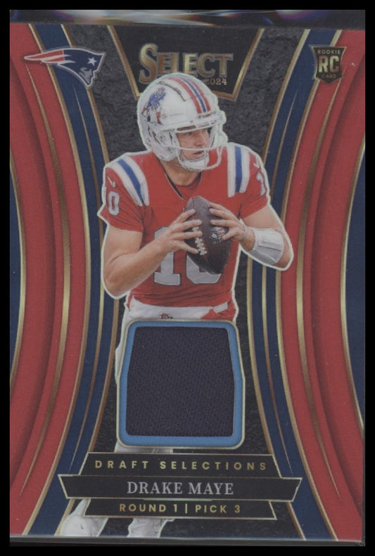 2024 Panini Select Draft Selections Memorabilia Red Prizm Drake Maye #DSM-DME