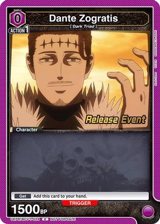 Dante Zogratis (024) (UEPR/BCV-1-024) - UE08BT Black Clover Release Event Cards
