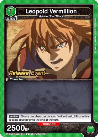 Leopold Vermillion (UEPR/BCV-1-043) - UE08BT Black Clover Release Event Cards