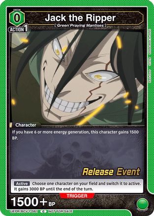 Jack the Ripper (UEPR/BCV-1-061) - UE08BT Black Clover Release Event Cards